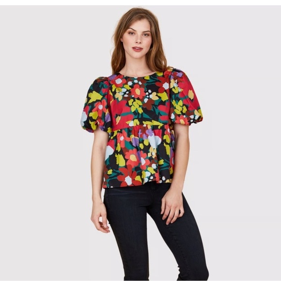 CROSBY by Mollie Burch Tops - Crosby by Mollie Burch Remy Puff Sleeve Blouse Woodlands Floral Size XS